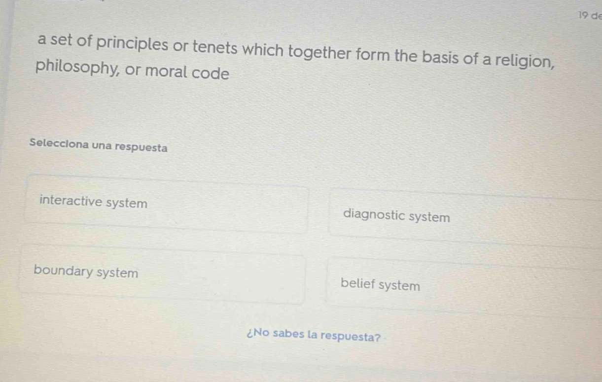 a set of principles or tenets which together form the basis of a religi…