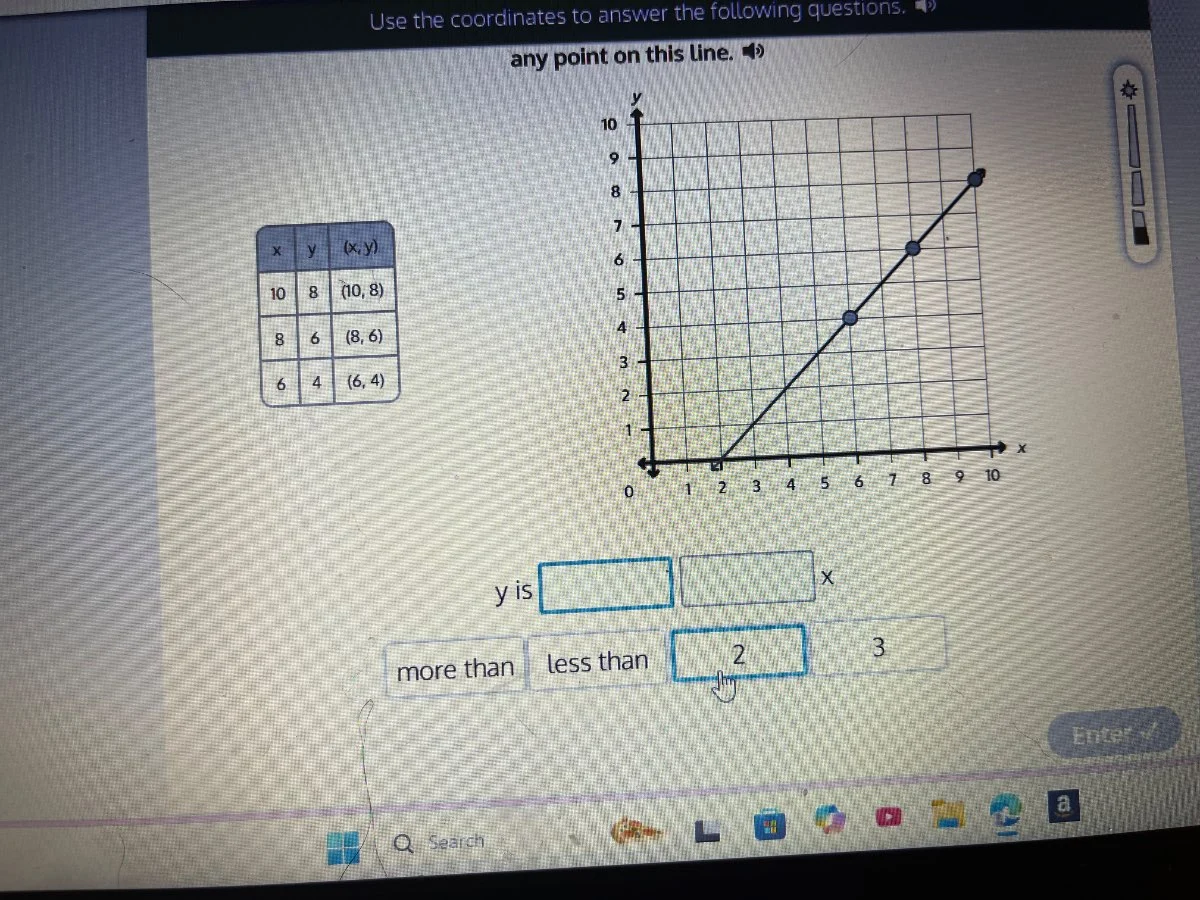 use the coordinates to answer the following questions.any point on this…