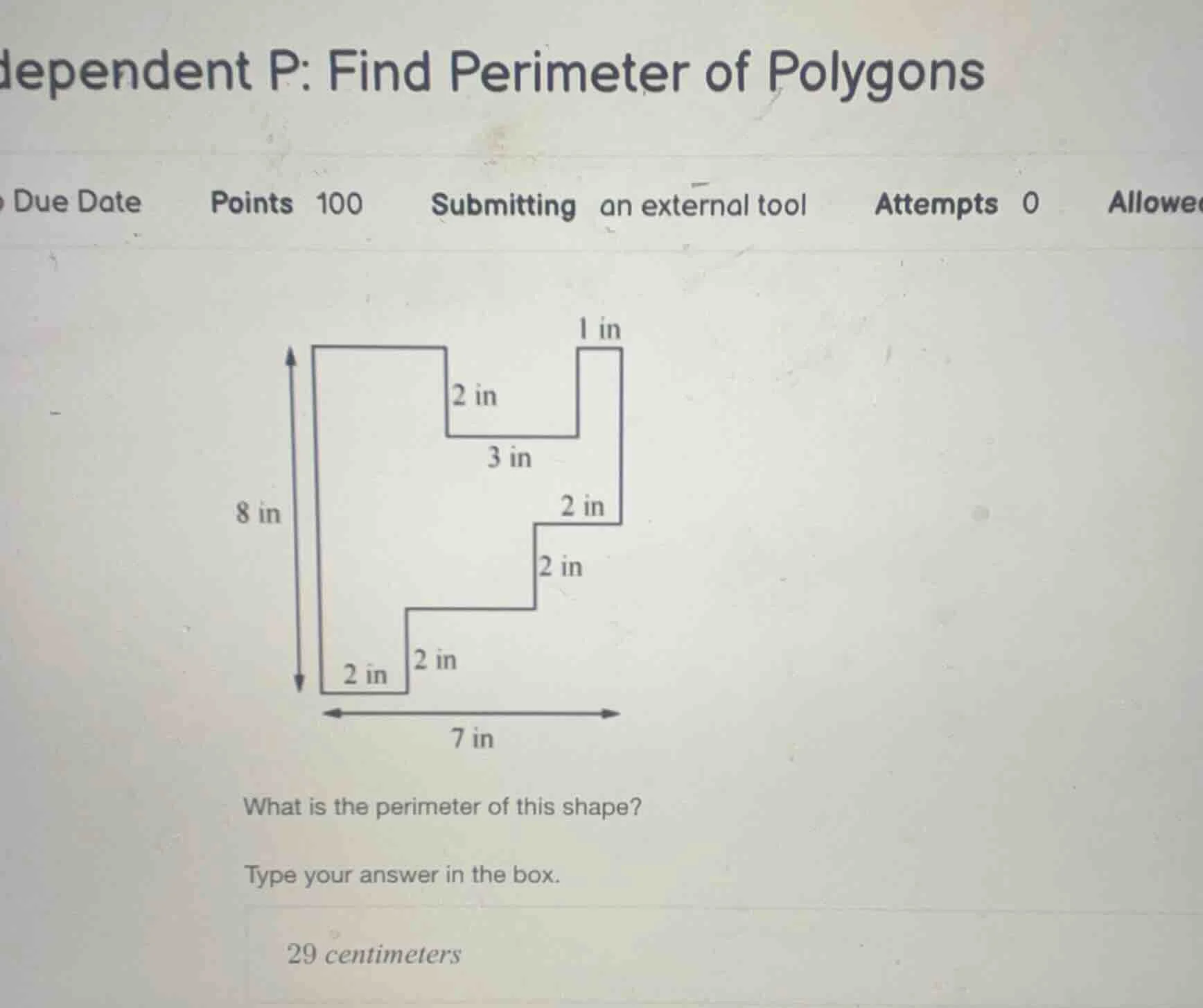 dependent p: find perimeter of polygons due date points 100 submitting …