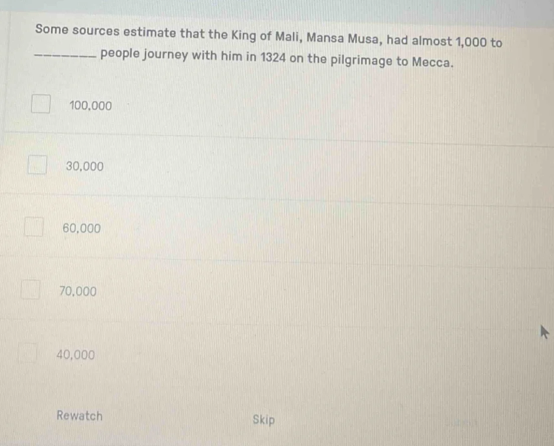 some sources estimate that the king of mali, mansa musa, had almost 1,0…