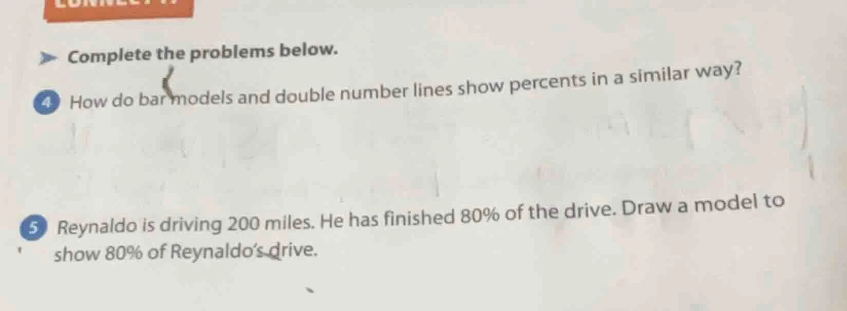 complete the problems below. 4 how do bar models and double number line…