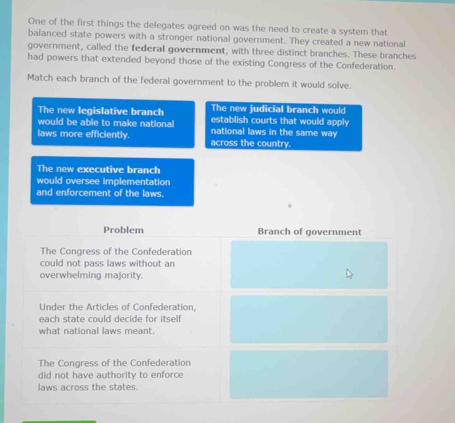 one of the first things the delegates agreed on was the need to create …