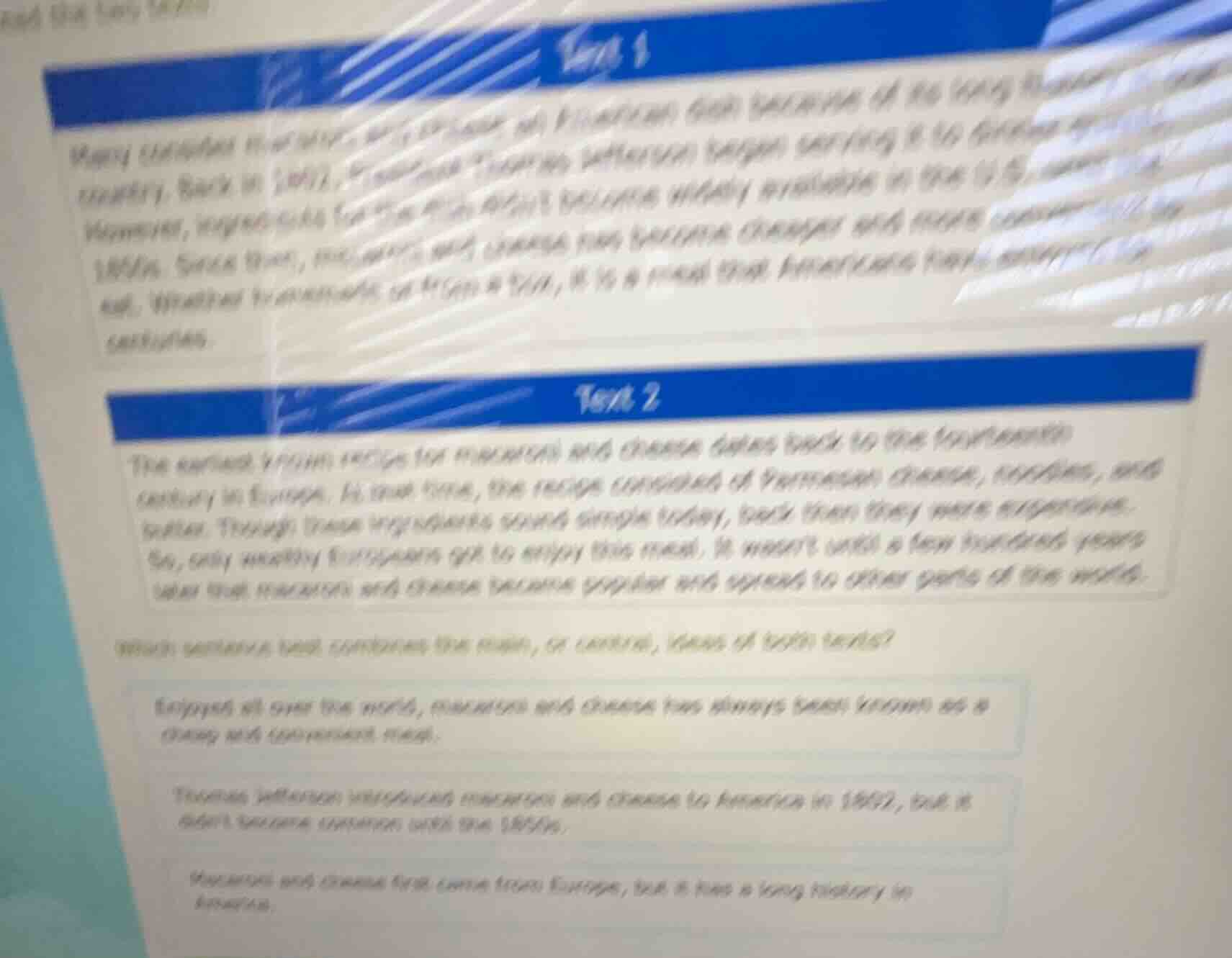 text 1 many consider macaroni and cheese an american dish because of it…