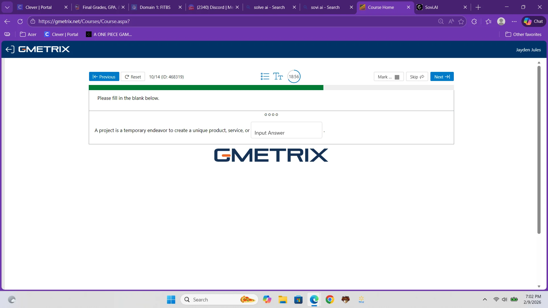 please fill in the blank below. a project is a temporary endeavor to cr…