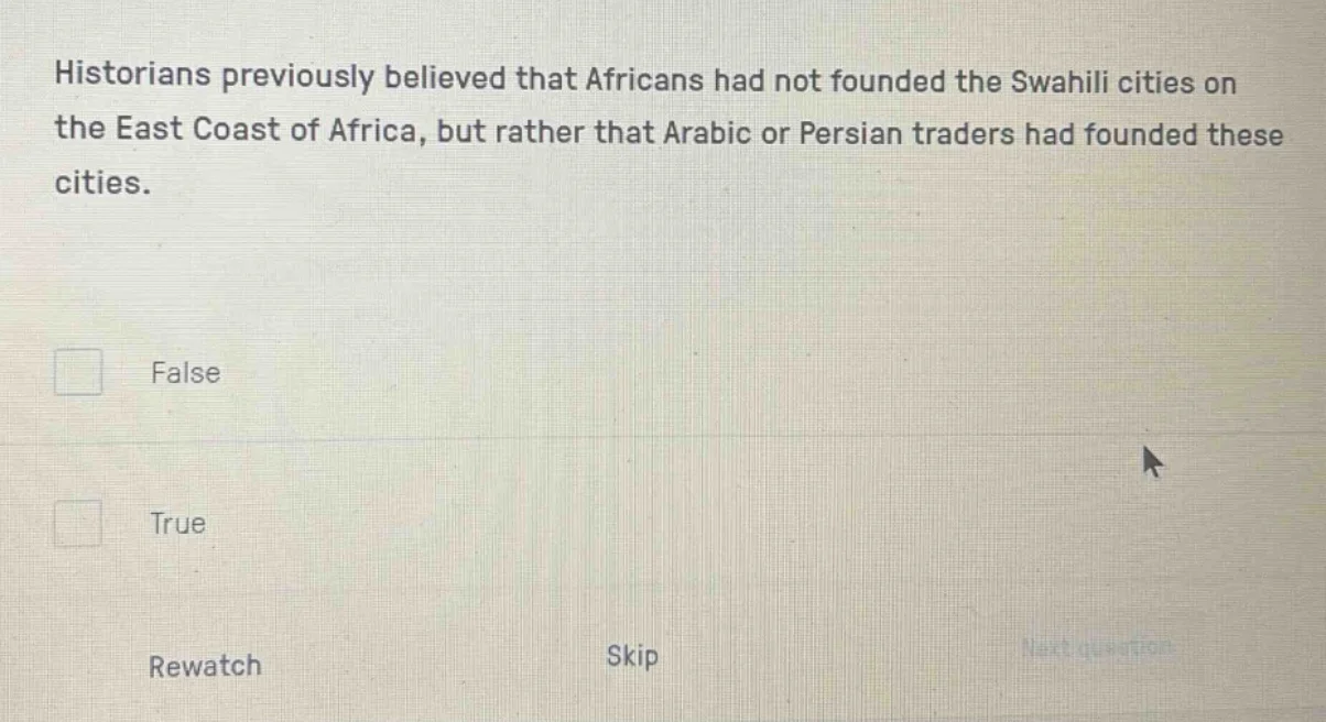 historians previously believed that africans had not founded the swahil…