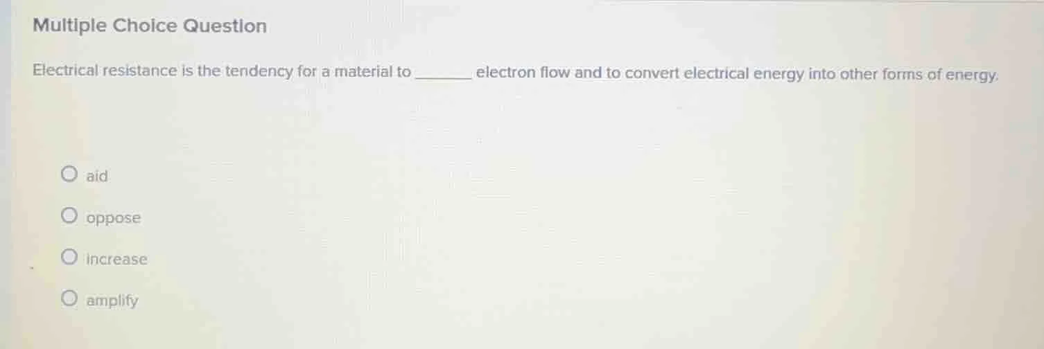 multiple choice question electrical resistance is the tendency for a ma…