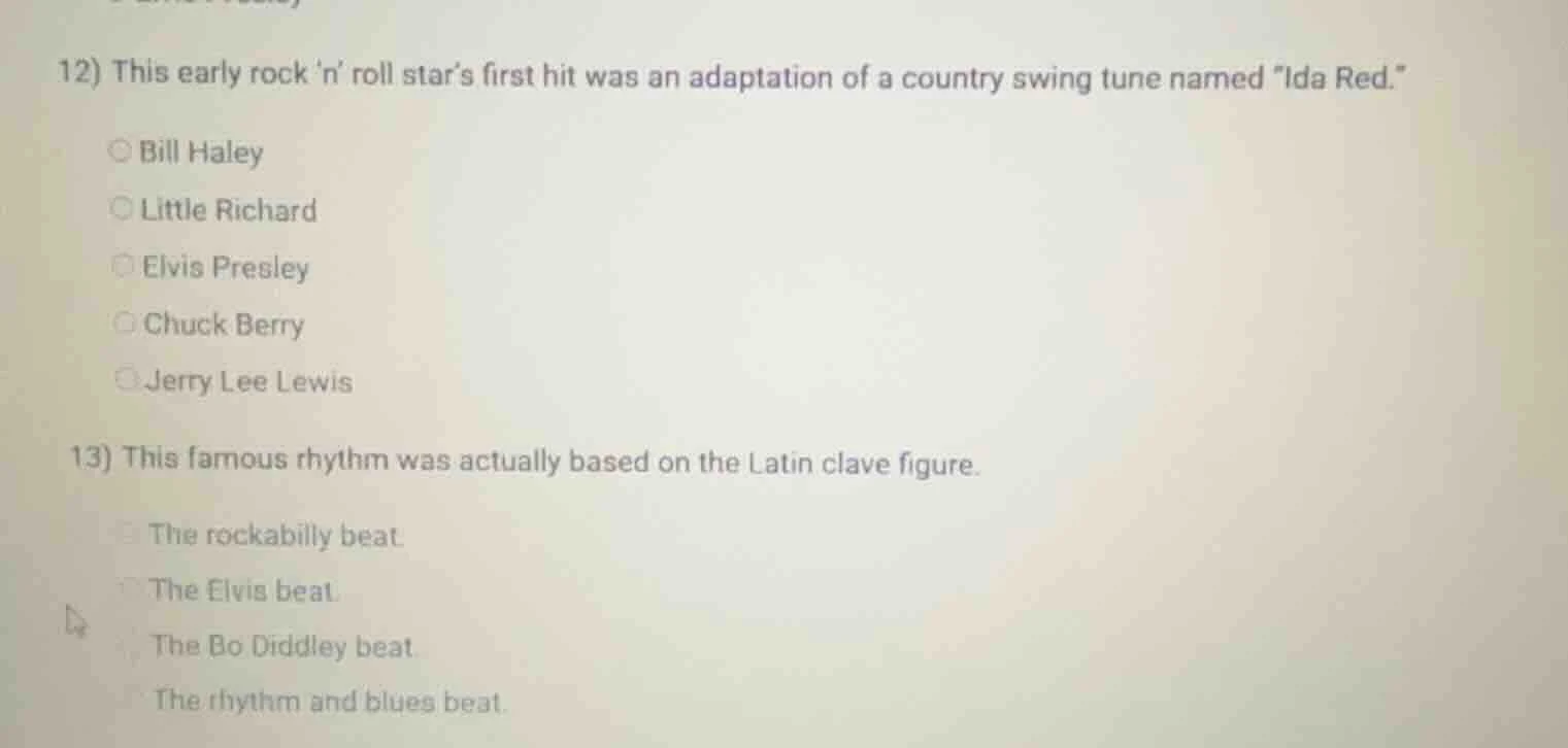 12) this early rock n roll stars first hit was an adaptation of a count…