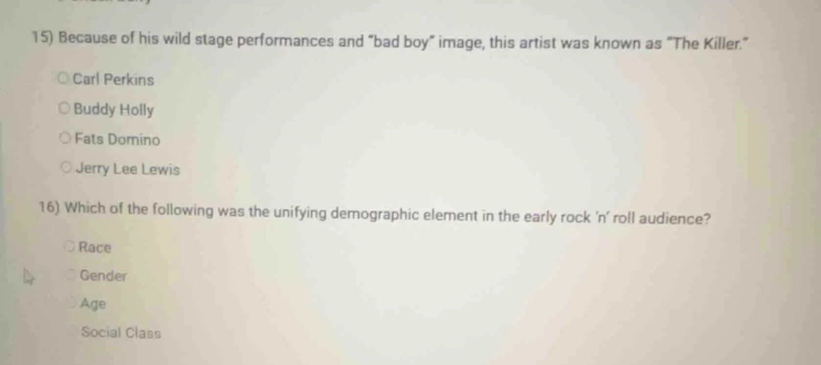 15) because of his wild stage performances and \bad boy\ image, this ar…