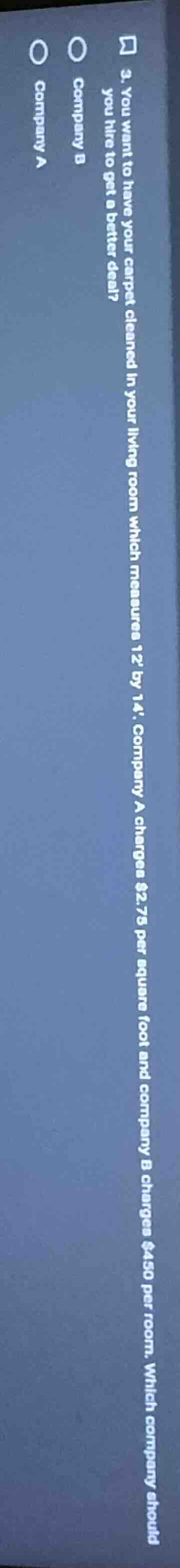 3. you want to have your carpet cleaned in your living room which measu…