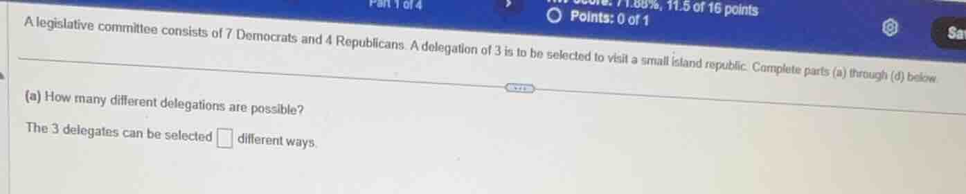 a legislative committee consists of 7 democrats and 4 republicans. a de…