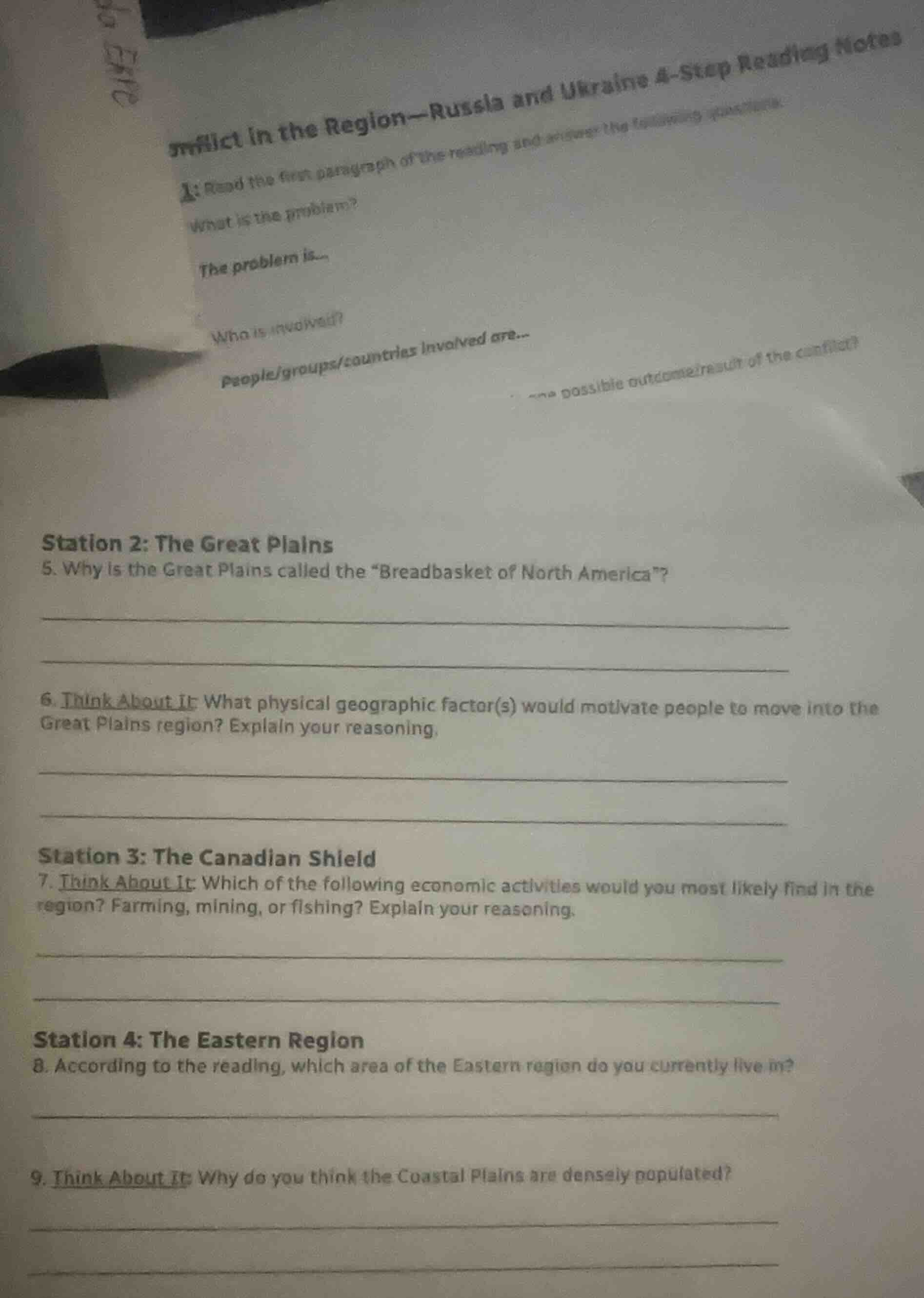 conflict in the region—russia and ukraine 4-step reading notes 1: read …