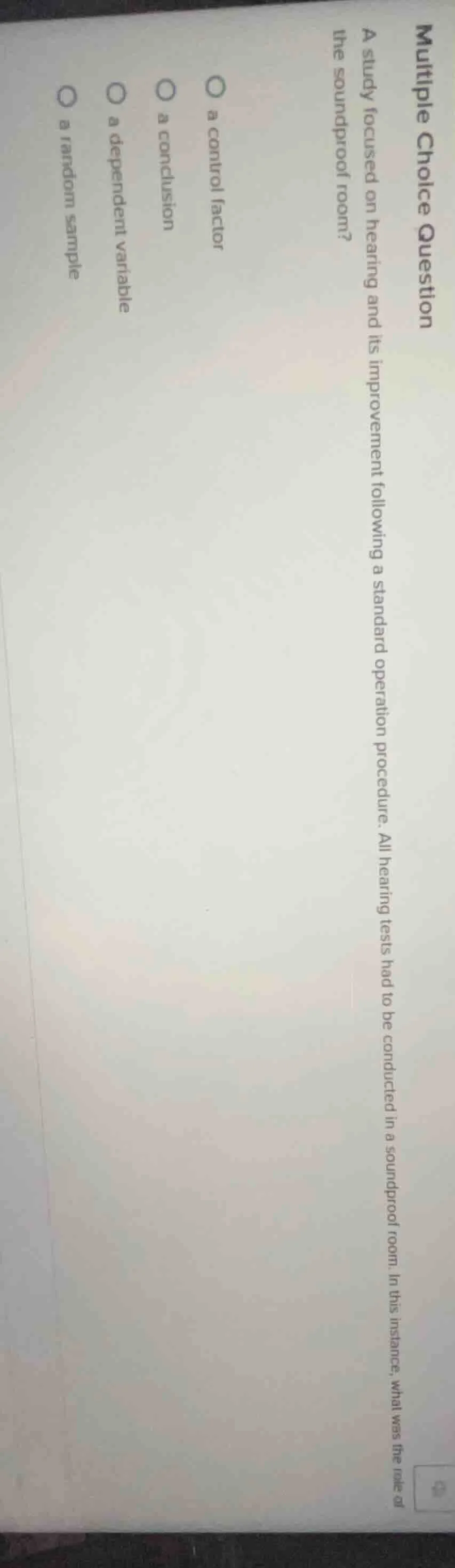 multiple choice question a study focused on hearing and its improvement…