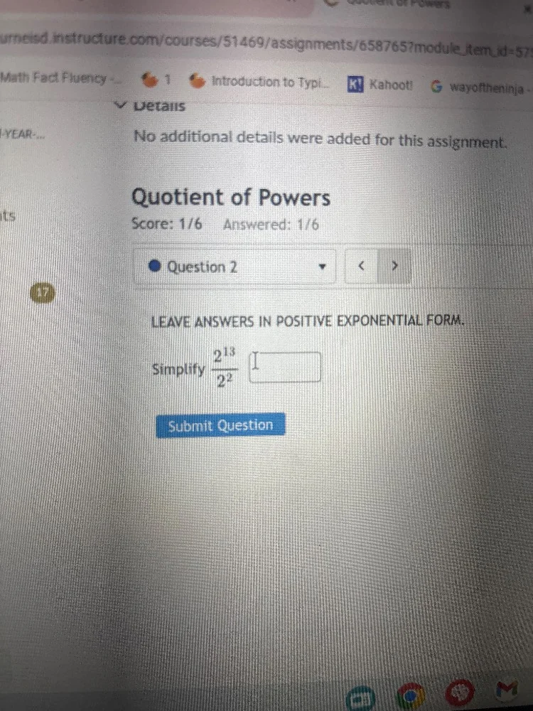 no additional details were added for this assignment. quotient of power…