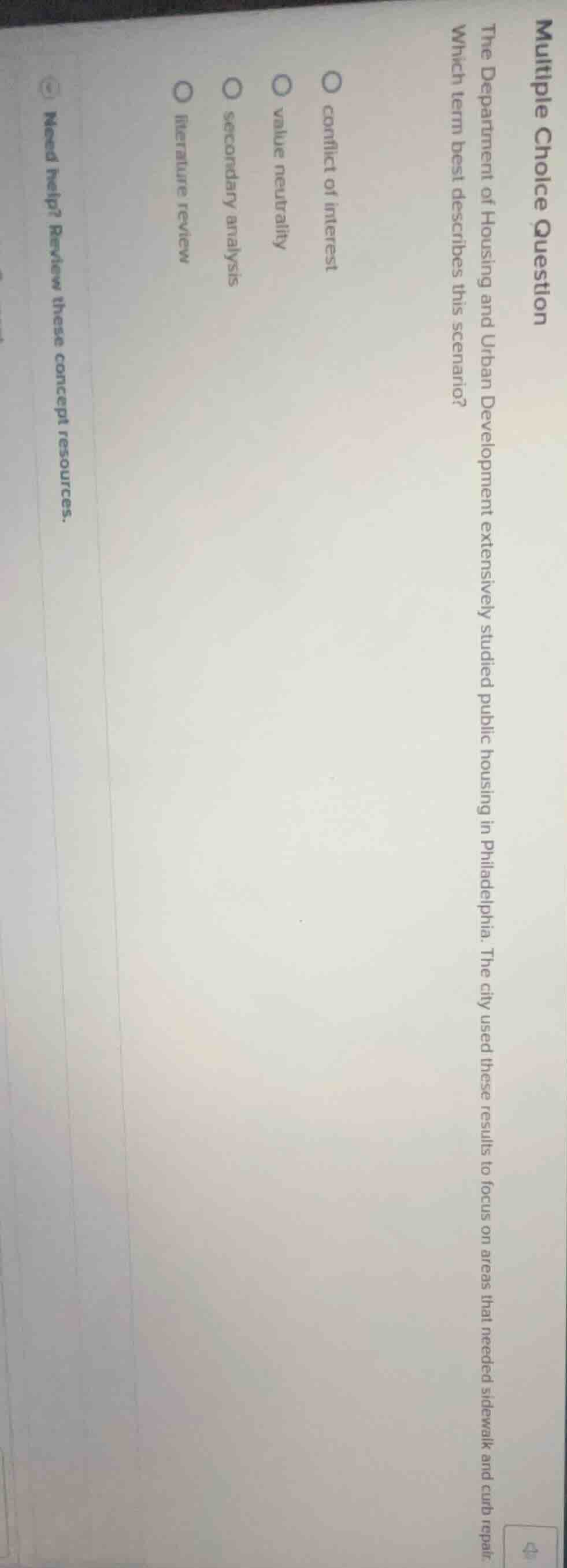 multiple choice question the department of housing and urban developmen…