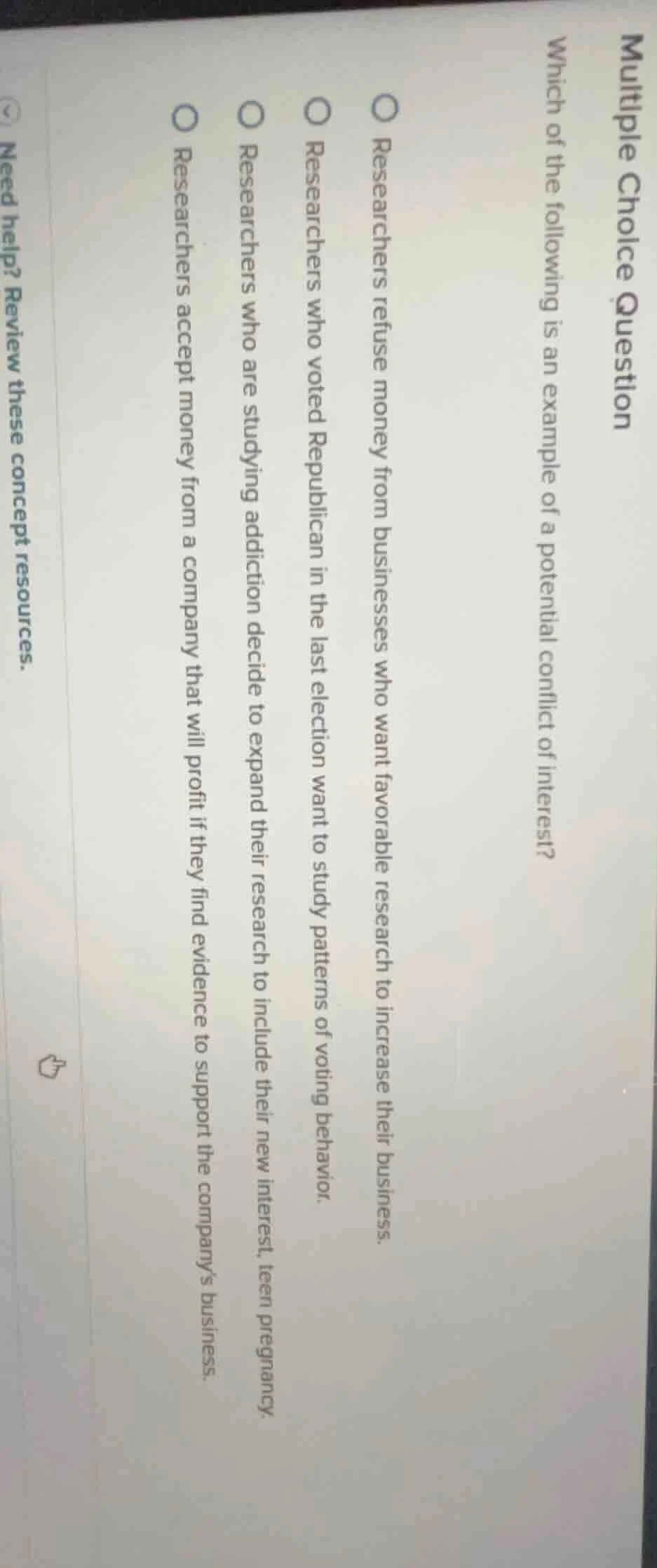 multiple choice question which of the following is an example of a pote…