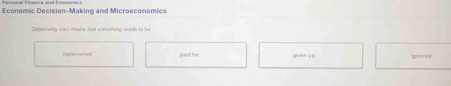 personal finance and economics economic decision-making and microeconom…