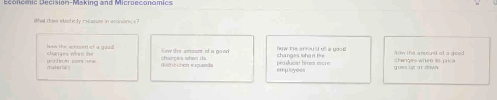 economic decision-making and microeconomics what does elasticity measur…