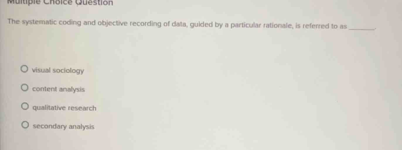 multiple choice question the systematic coding and objective recording …