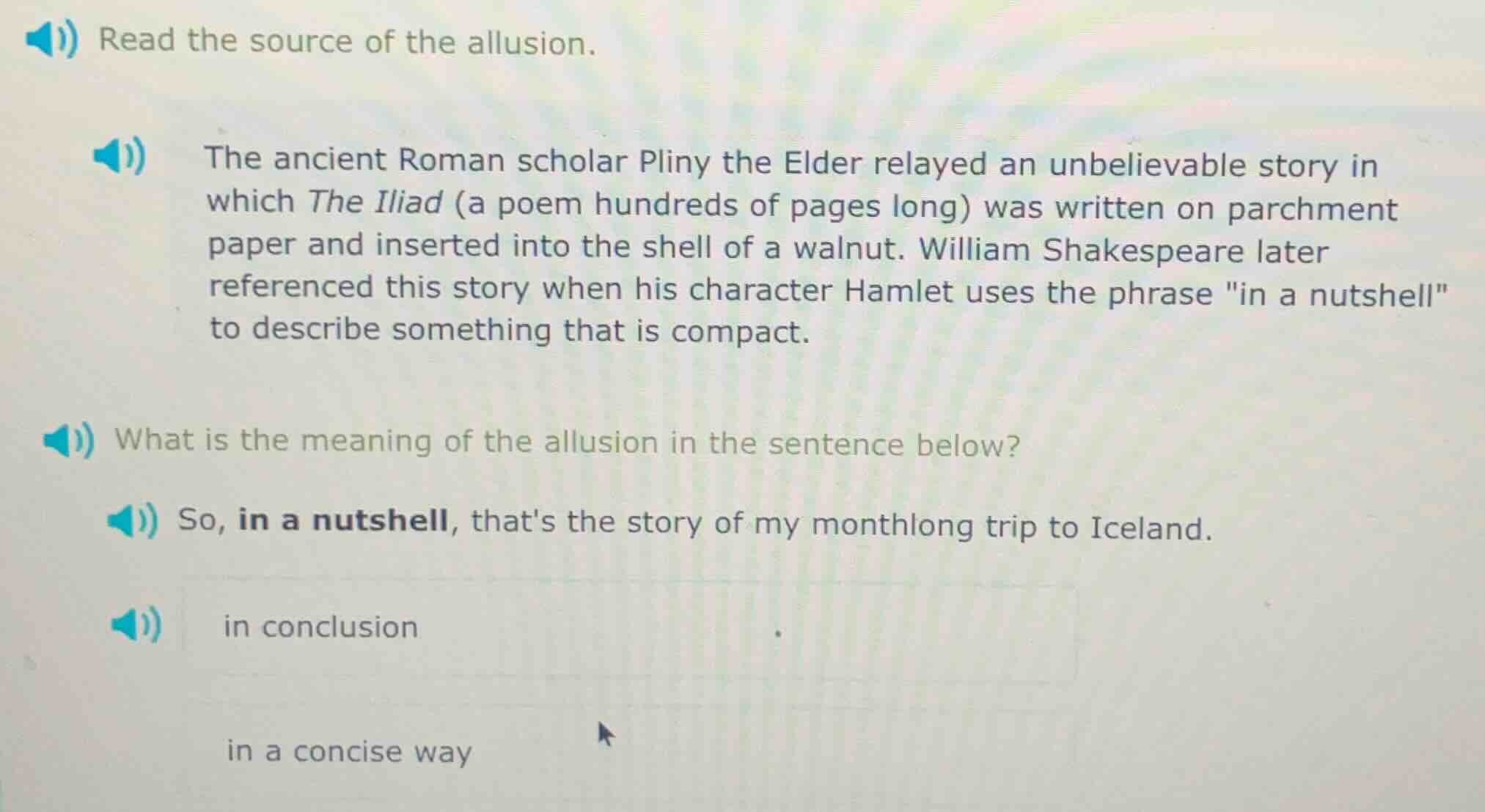 read the source of the allusion. the ancient roman scholar pliny the el…