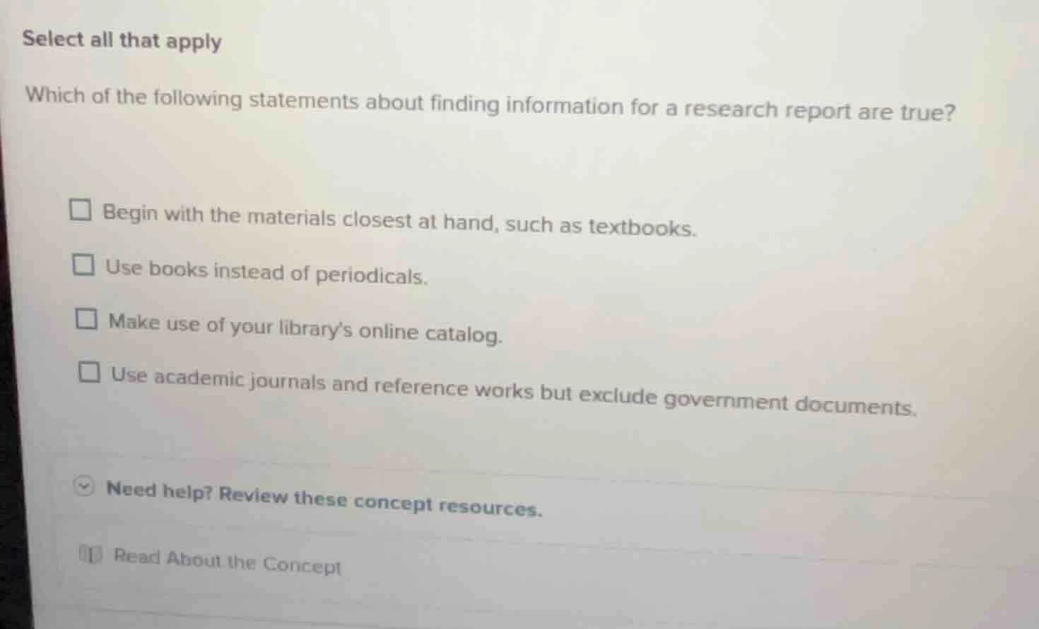 select all that apply which of the following statements about finding i…