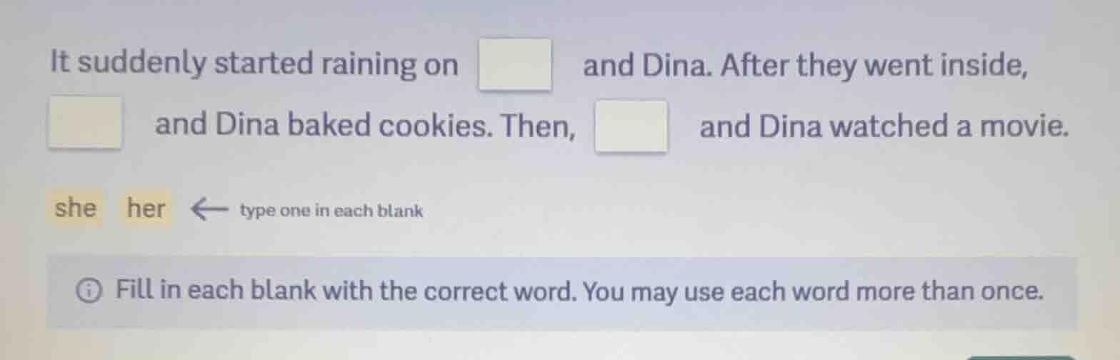 it suddenly started raining on and dina. after they went inside, and di…