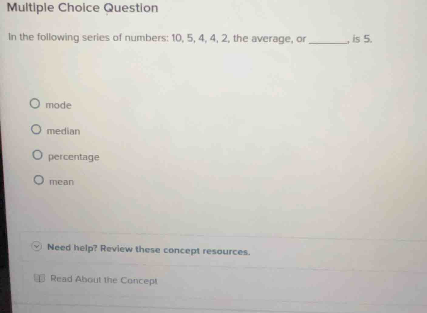 multiple choice question in the following series of numbers: 10, 5, 4, …