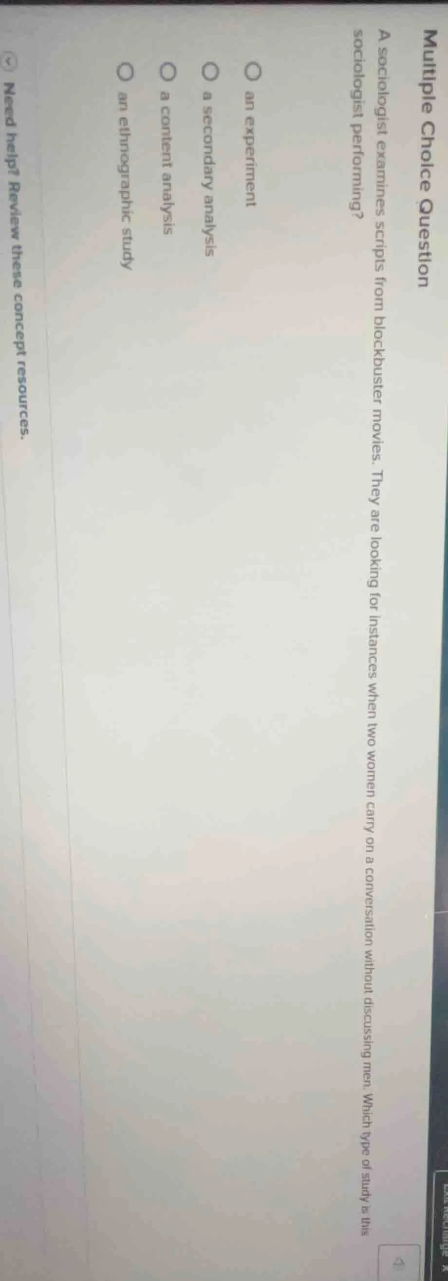 multiple choice question a sociologist examines scripts from blockbuste…