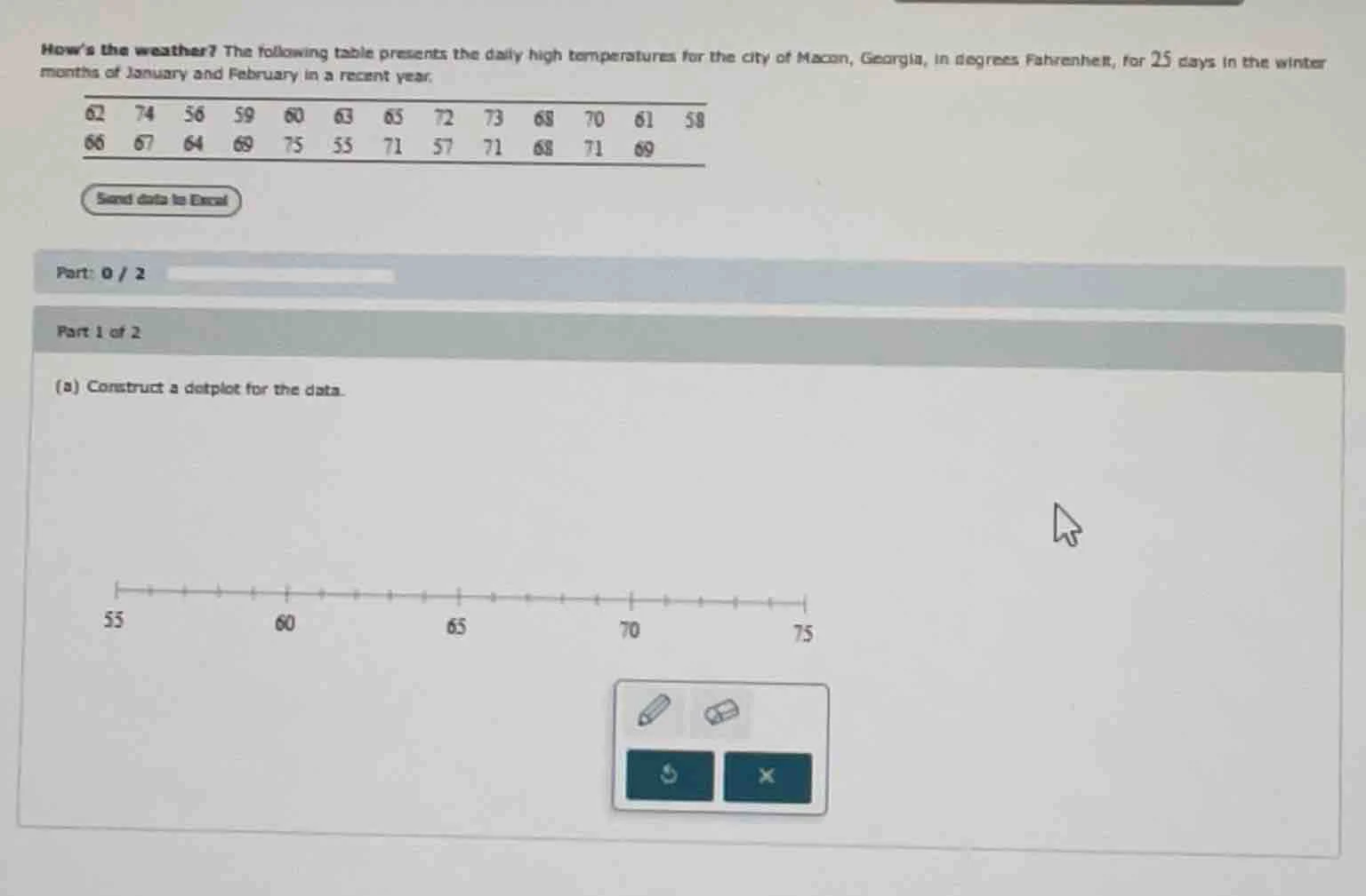 hows the weather? the following table presents the daily high temperatu…