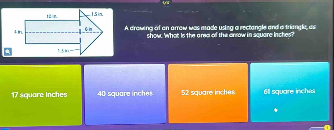 a drawing of an arrow was made using a rectangle and a triangle, as sho…