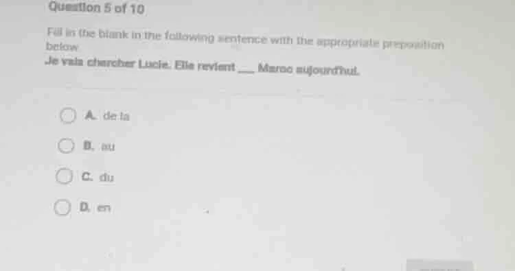 question 5 of 10 fill in the blank in the following sentence with the a…