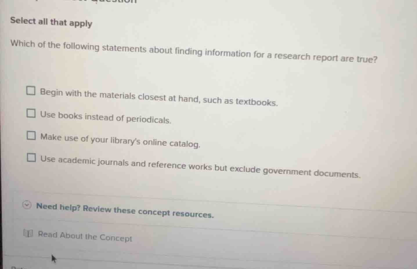 select all that apply which of the following statements about finding i…