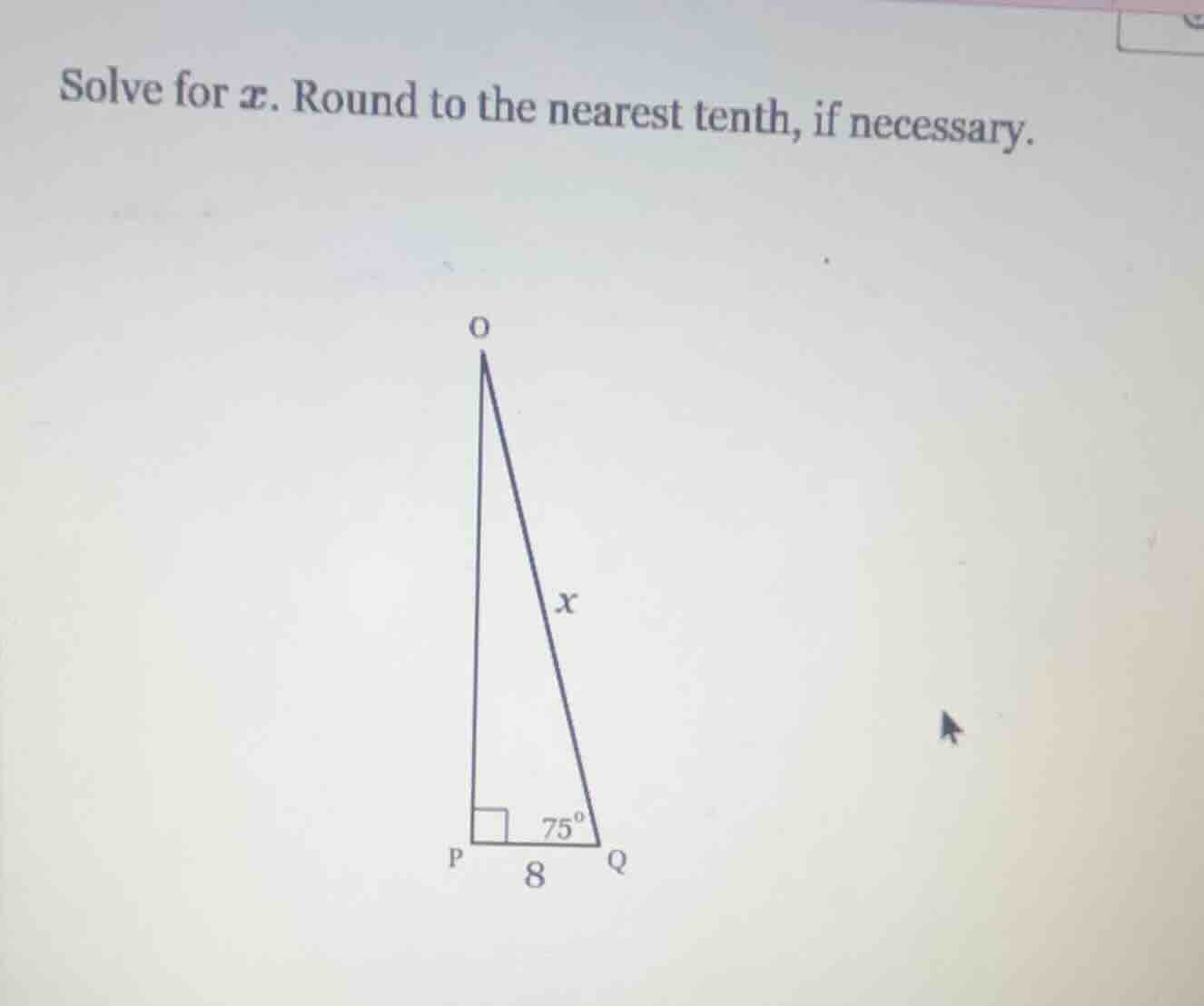 solve for $x$. round to the nearest tenth, if necessary.