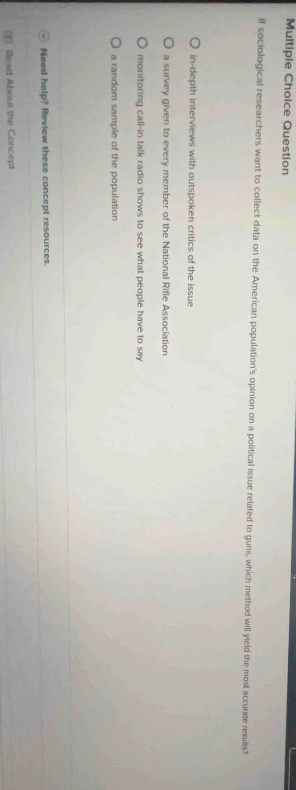 multiple choice question if sociological researchers want to collect da…