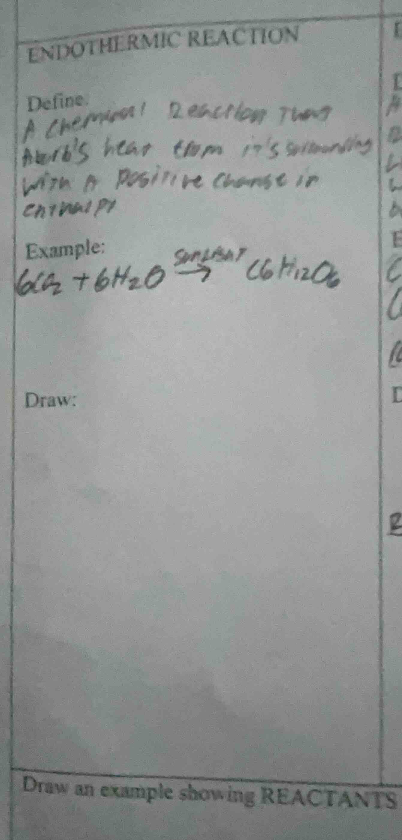 endothermic reaction define a chemical reaction that absorbs heat from …