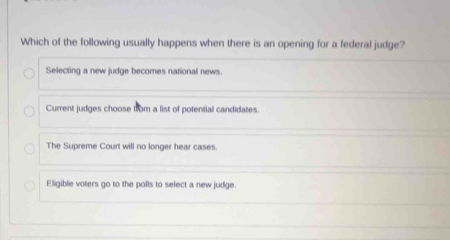 which of the following usually happens when there is an opening for a f…