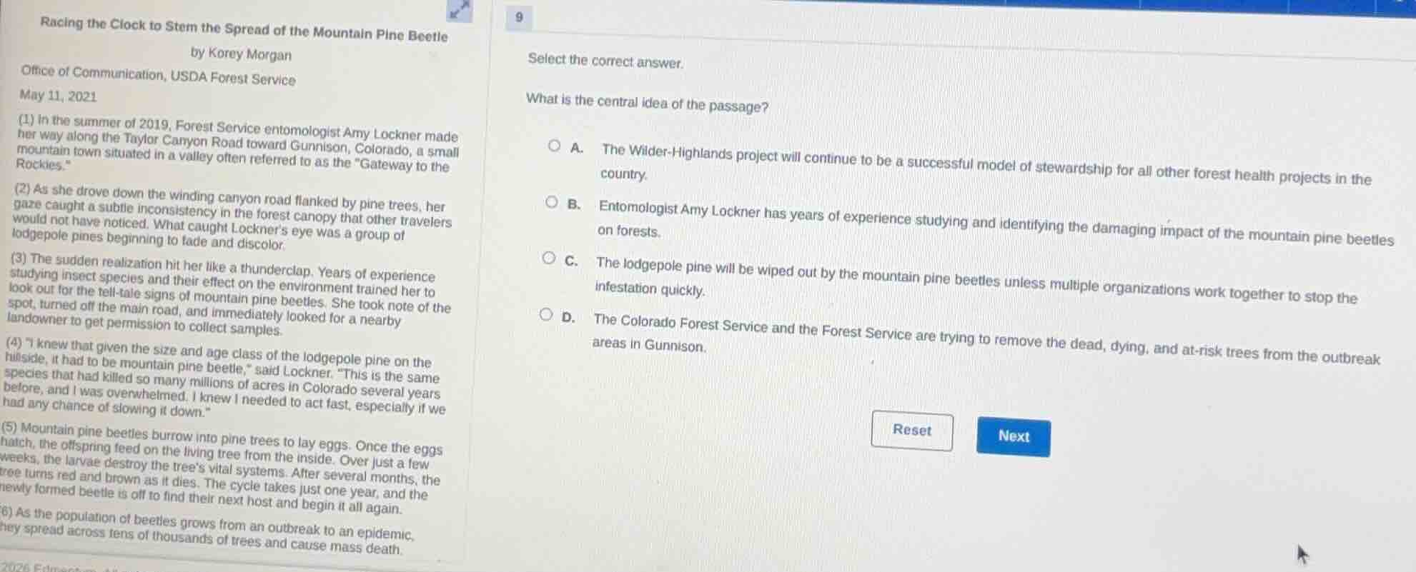 racing the clock to stem the spread of the mountain pine beetle by kore…