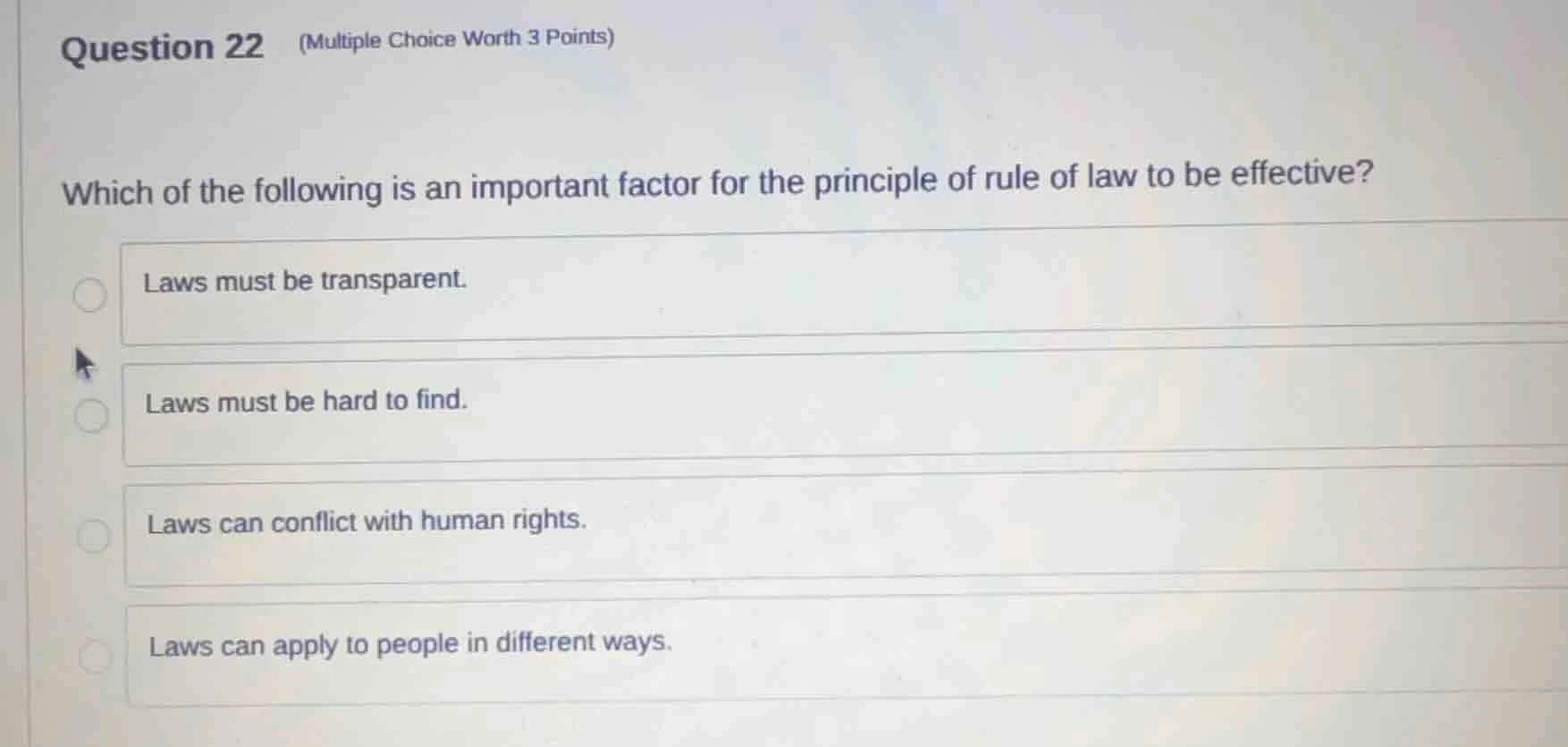 question 22 (multiple choice worth 3 points) which of the following is …