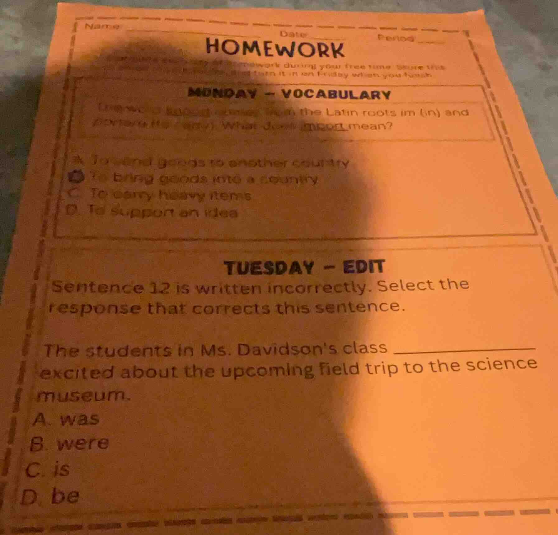 name_______ date_______ period_______ homework monday - vocabulary the …