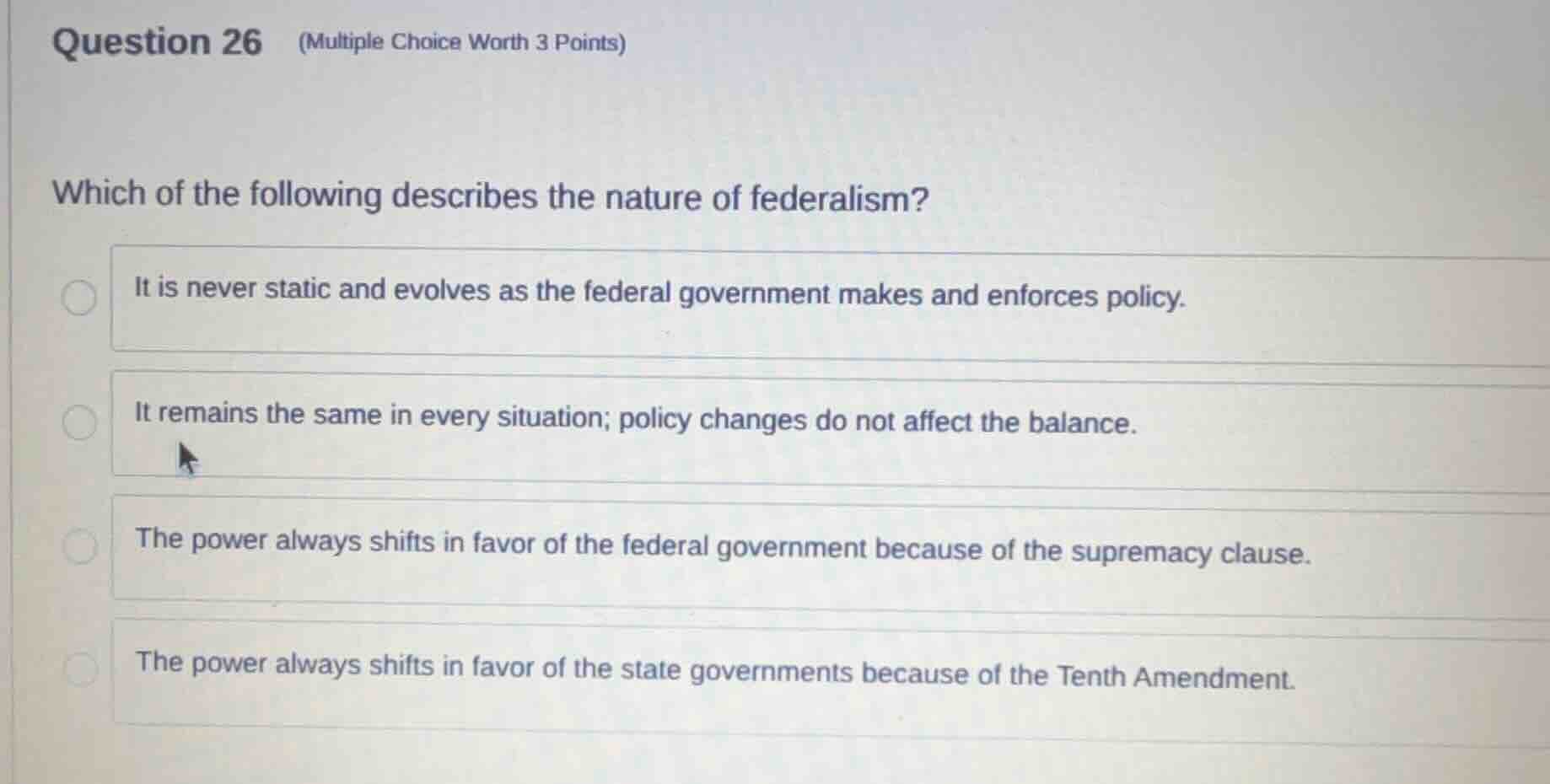 question 26 (multiple choice worth 3 points) which of the following des…