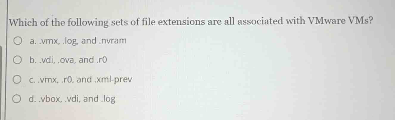 which of the following sets of file extensions are all associated with …