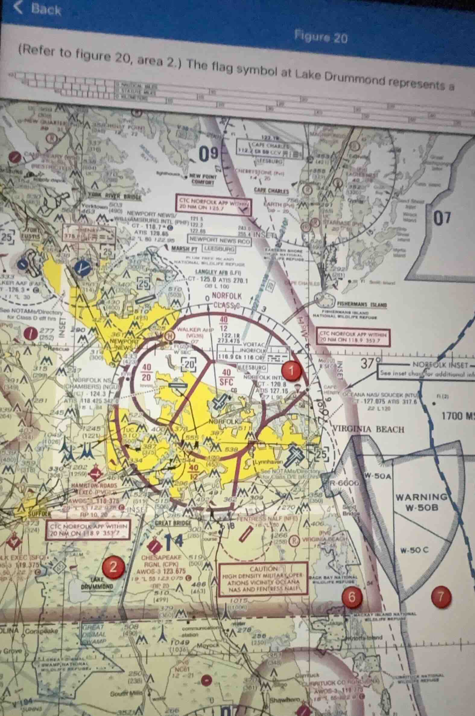 figure 20 (refer to figure 20, area 2.) the flag symbol at lake drummon…