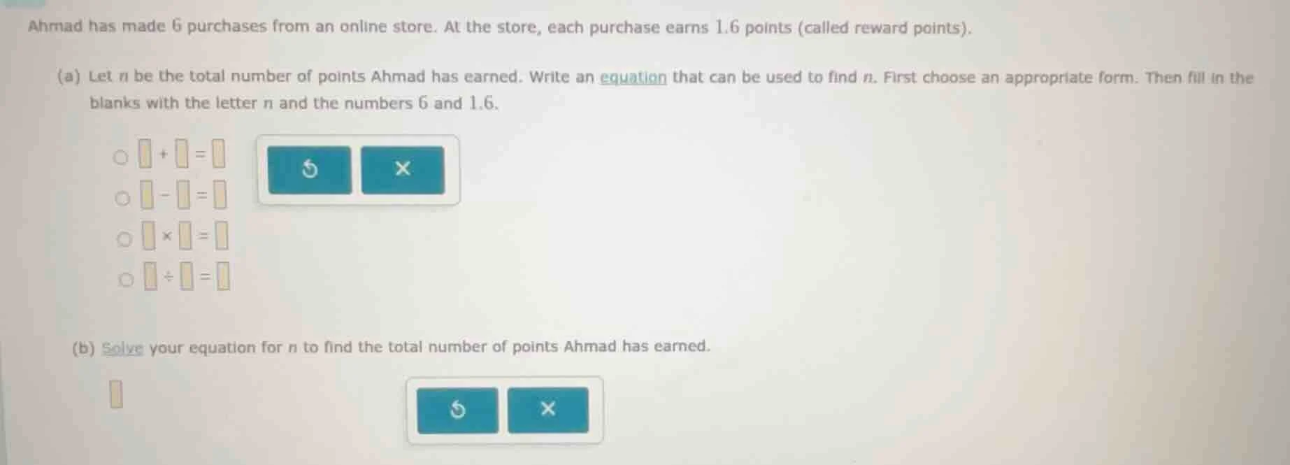 ahmad has made 6 purchases from an online store. at the store, each pur…