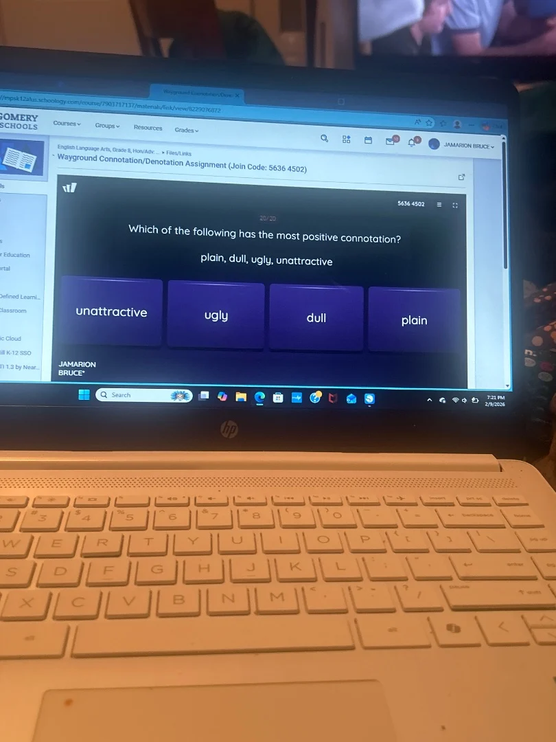 wayground connotation/denotation assignment (join code: 5636 4502) whic…