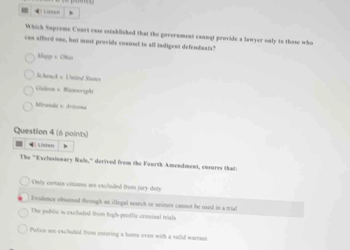 which supreme court case established that the government cannot provide…