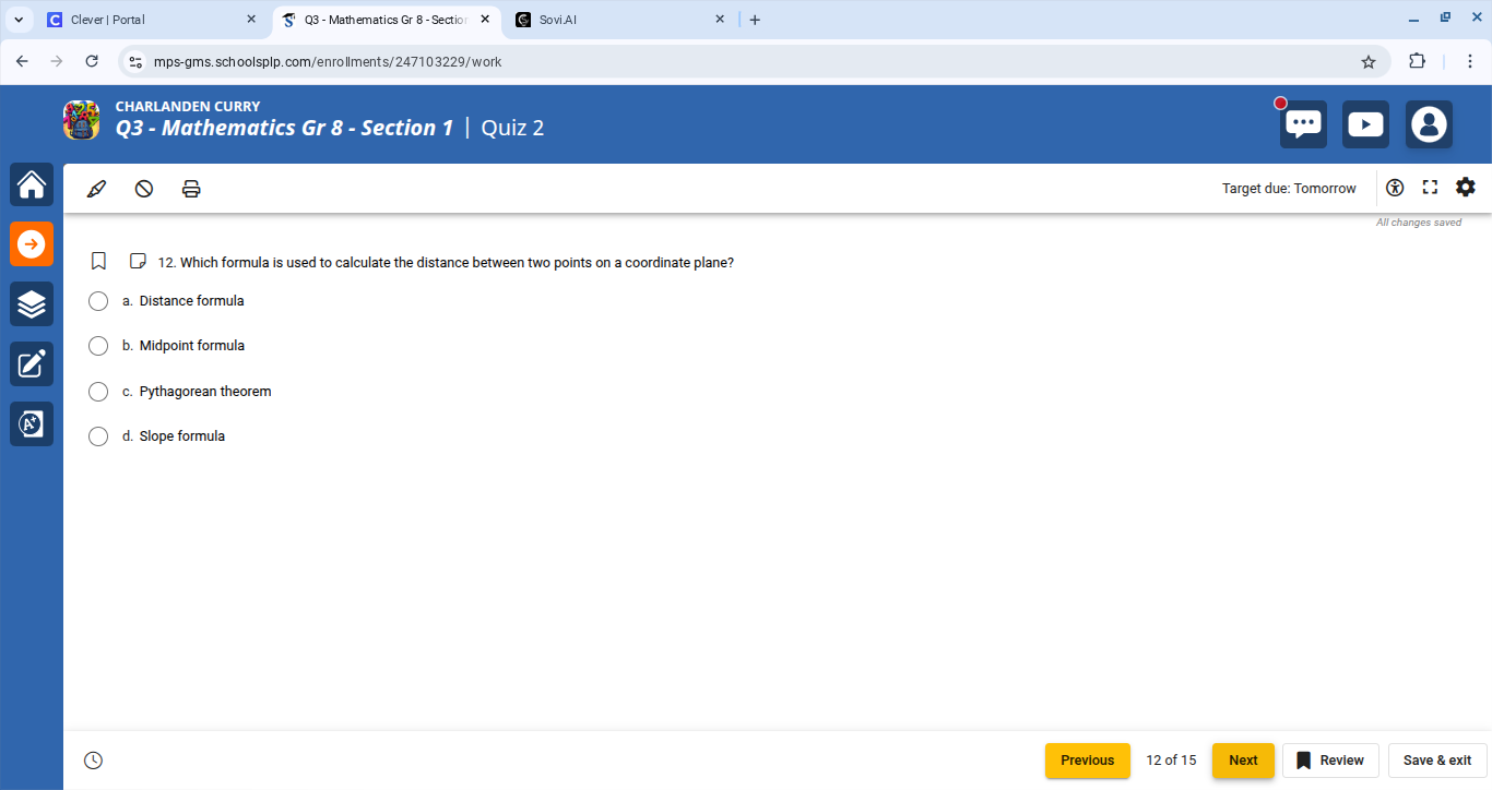 12. which formula is used to calculate the distance between two points …