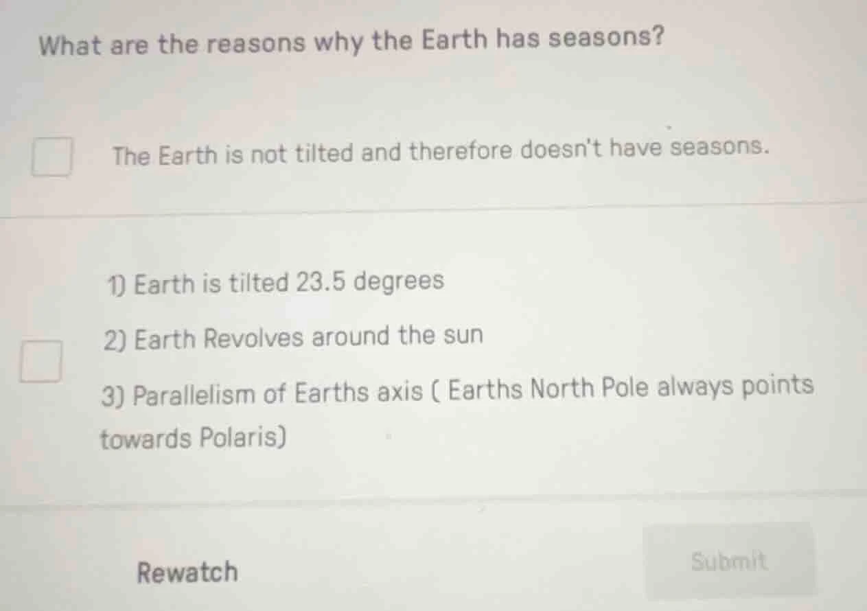 what are the reasons why the earth has seasons?the earth is not tilted …