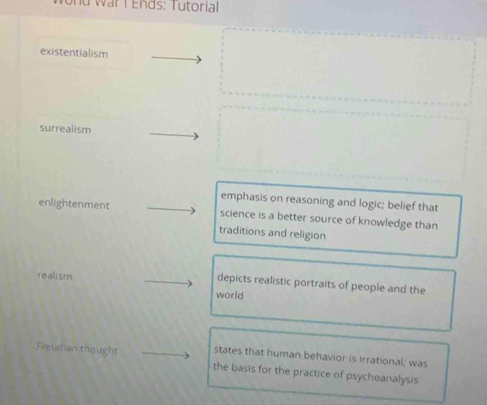 world war i ends: tutorial existentialism surrealism enlightenment emph…