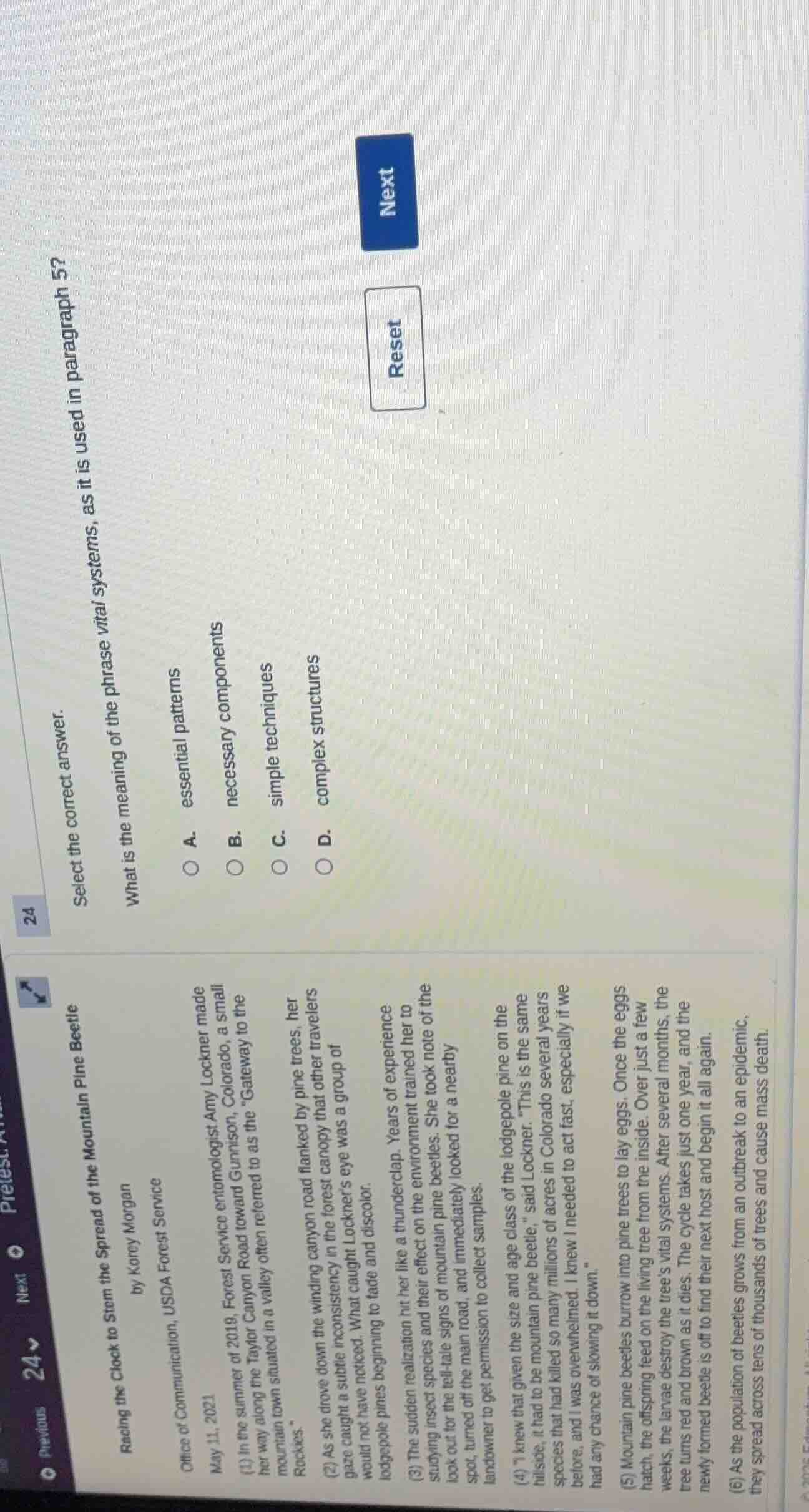 24 select the correct answer. what is the meaning of the phrase vital s…