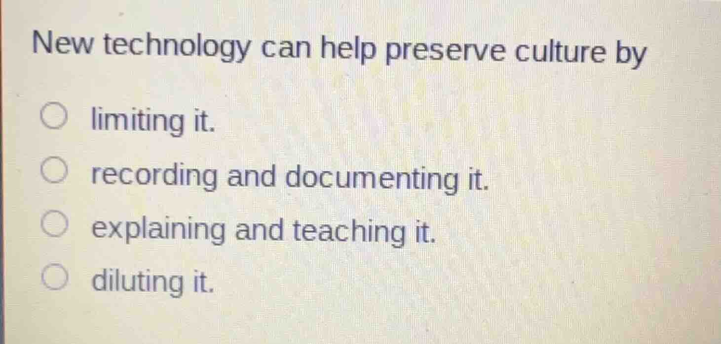 new technology can help preserve culture by limiting it. recording and …