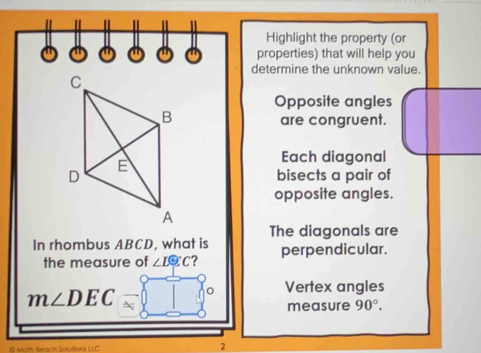 highlight the property (or properties) that will help you determine the…